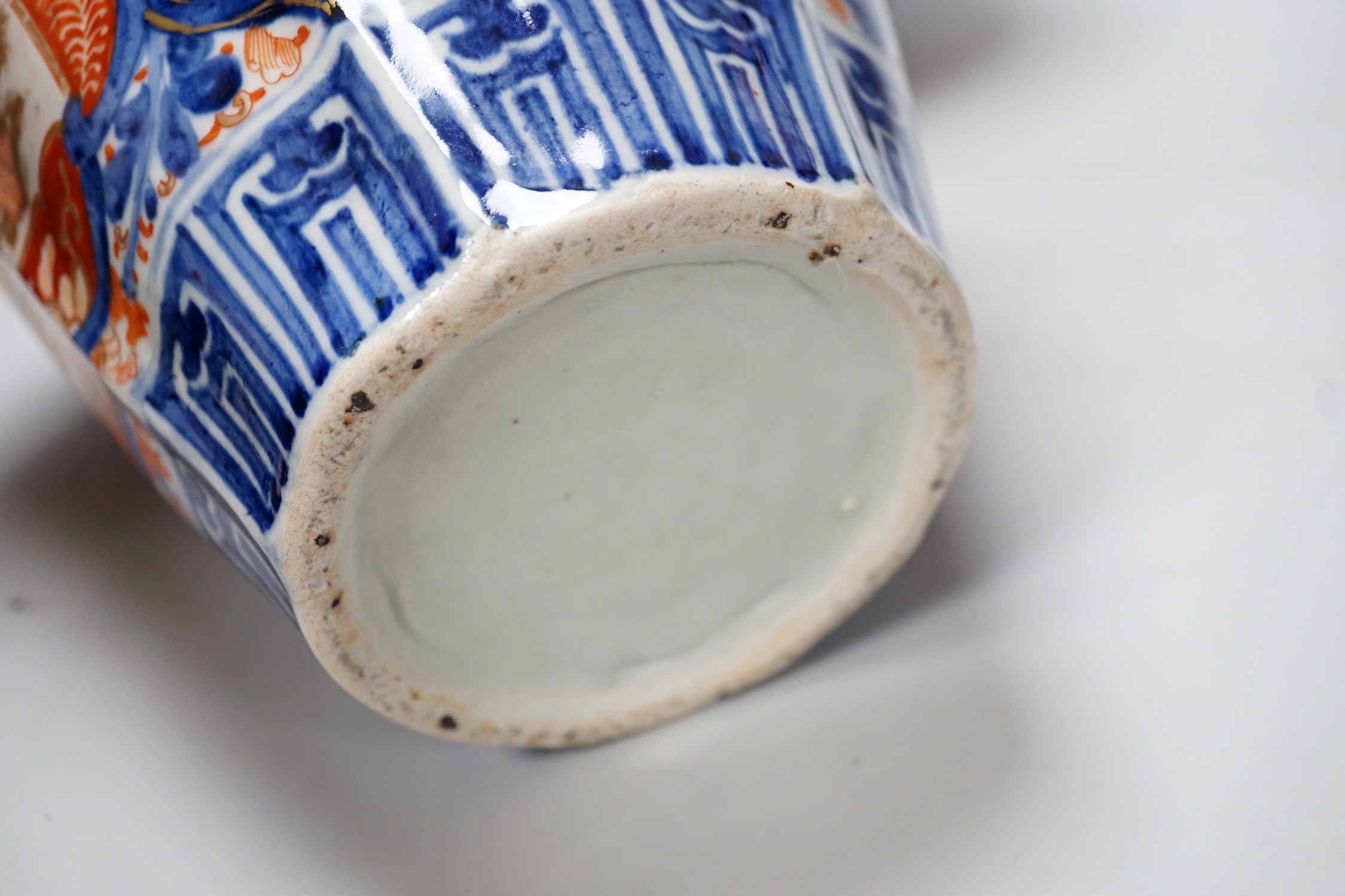 Three large Imari vases, tallest 28.5cm